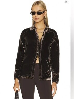 Like New Free People We The Free Marianne Brown Crushed Velvet Top, Size XS